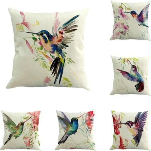 GY0644 Birds Pattern Cushion Case (No Filling) 1PC Polyester Home Decor Bedroom Decorative Sofa Car Throw Pillows