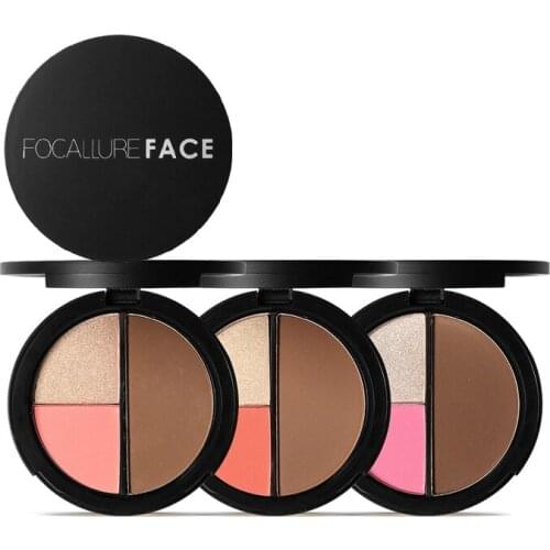 FOCALLURE Highlighter & Bronzer palette Face contour shimmer highlighter blusher palette professional natural blush palette
