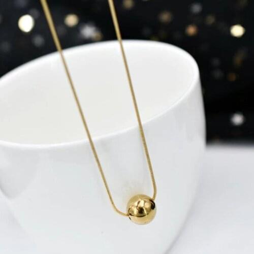 Cold Wind in Europe and the United States small ball titanium steel simple and versatile Stainless Steel Ball and chain