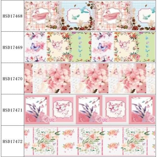 HSDRibbon free shipping 3" 75mm heat transfer printed hsd-design series Grosgrain Ribbon 50Yards/Roll