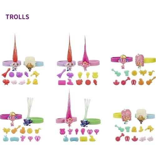 Trolls DreamWorks Toy for Kid Gift Tiny Dancers Friend Pack with 2 Tiny Dancers Figures 2 Bracelets and 10 Charms Toy Hasbro