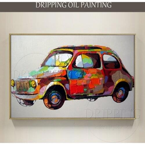 Unframed Hand-painted Canvas Oil Painting Car for Living Room Decoration Modern Abstract Mini Car Oil Painting on Canvas