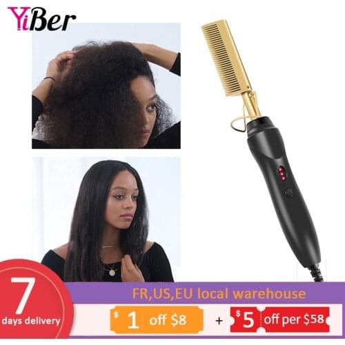 Multifunctional Beard Straightener Hot Comb Electric Quick beard iron Hair Curler Iron Brush Hair Styling Tool For Men