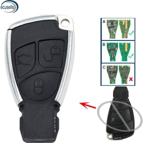 Modified 3 Button Remote Key Shell Case Fob for-Mercedes-Benz CLS C E S Bright Side
