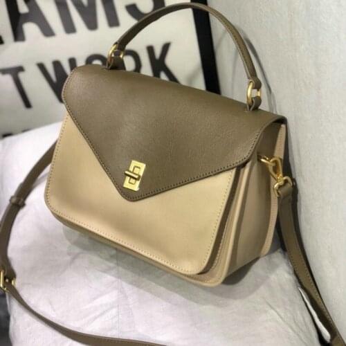 Colors Panelled Fashion Women Crossbody Messenger Bags Office Ladies Handbag 2020 Vintage Hasp Satchels Cow Leather Shoulder Bag