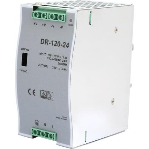 Power Supply Module AC/DC Power Source Pulse Width Modulation 100~240V 24V 5A 120W Adjustable Switching Power Supply