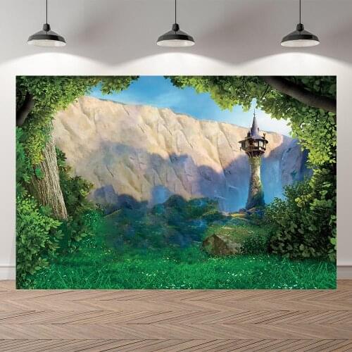 NeoBack Spring Tangled Rapunzel Princess Tower Photography Background Indoor Studio Photo Backdrop Children Birthday Banner