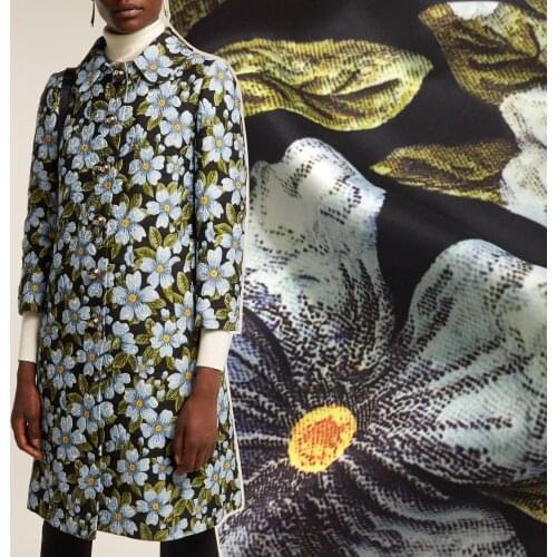 Autumn Winter Jacket Digital Printed Fabric Printing Processing Custom Hand-painted Flower Cloth Fabrics by Meter Material