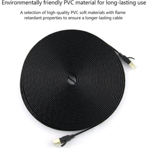 1/2/3/5/10/15/20/30M Durable PVC Material Flat CAT 7 Ethernet Cable Network Internet Lan Cable Connector for PC Modem Router