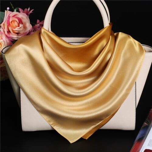 65-65 Silk Scarf Women Hangzhou Square Hijab Scarf Head Natural Silk Summer Spring Winter Yellow Silk Scarf Bandana Women
