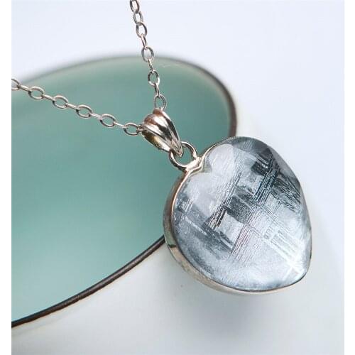 Genuine Natural Gibeon Meteorite Stone Women Man Charm Sliver Heart Shape Pendant 20*19*11 mm