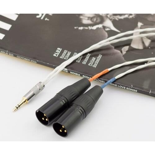 Silver-plated speaker cable 3.5mm Jack to double xlr for Genelec 8010A 8020D 8030C series monitor audio cable
