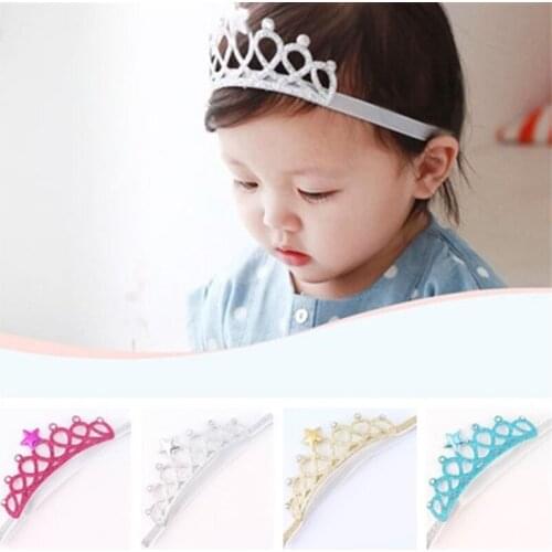 Childrens star crown headband colorful cute children kids with shiny birthday gift hairband photo props hair accessories