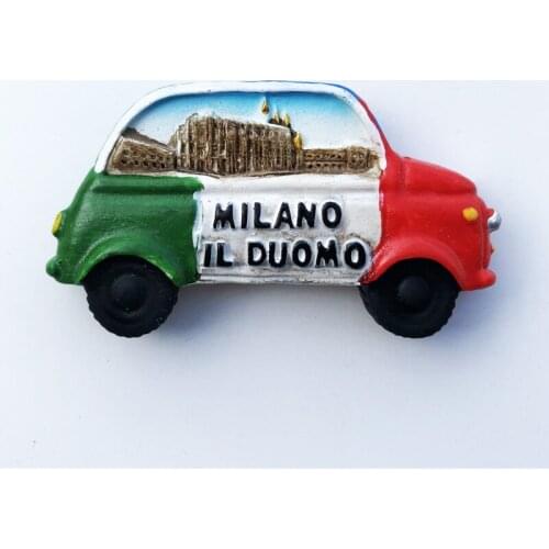 QIQIPP Creative car magnetic refrigerator stickers Italy Milan tourism commemorative decorative crafts collection