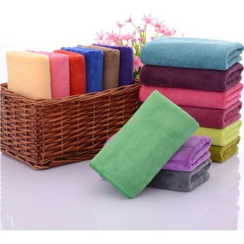 Solid Color Ultra Microfiber Fabric Fast Drying Gym Sports Towel Travel Camp Long Towel 70 x 30cm