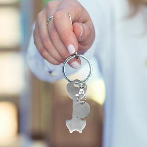 Shopping Trolley Release Metal Key Front Loading Lock Drawer Type Lock Removable Trolleys Token Keychain Coin Bag Tag