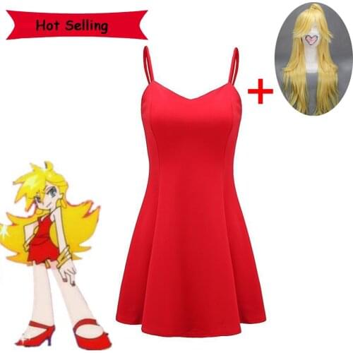 Anarchy Panty Dress Panty & Stocking With Garterbelt Cosplay Anarchy Stocking Costume Girls Hair Women Suits Uniform Yellow Wigs