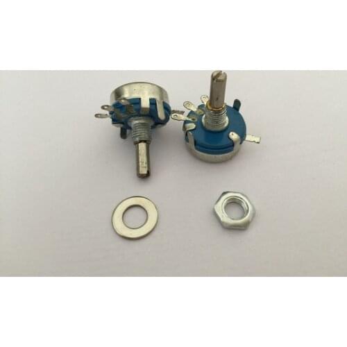 WH5-1A 3-Terminals 4mm Round Shaft Rotary Taper Carbon Potentiometer 470 ohm-2M