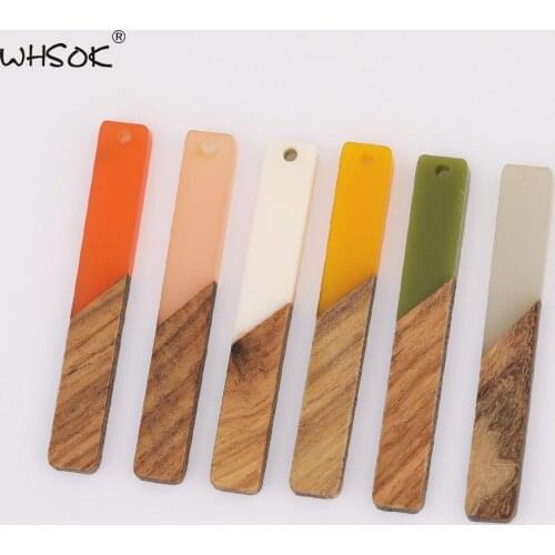 WHSOK 50Pcs 8*51MM DIY Earrings Making/Natural Wood & Resin/Stick Shape/Hand Made/Jewelry Accessories/Earring Findings