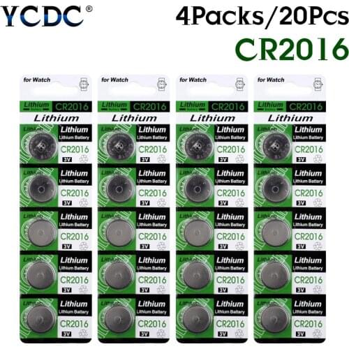 YCDC Battery CR2016 LM2016 BR2016 DL2016 KCR2016 3V Coin Cell For Watch Toy cr2016 Cr2016 Lithium Disposable Batteries