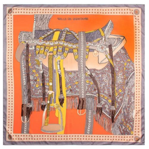 Square Silk Twill Scarf Hand Rolled Edges Twill Silk Scarf 90 90cm Designer Silk Head Scarfs For Women print 90 head scarf