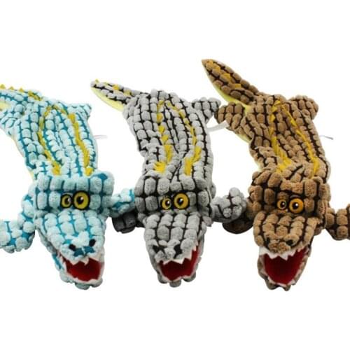 Chew Dog Toys No Stuffed Crinkle Plush Crocodile Dog Toys Pet Squeaky Toy For Small Medium And Large Dogs Squeak Interactive Toy