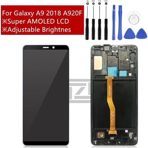 For SAMSUNG GALAXY A9 2018 A920 LCD Display Touch Screen Digitizer Assembly Replacement For 6.3" SAMSUNG Galaxy A9 with frame