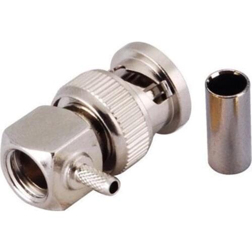 2pcs BNC Male Plug Crimp BNC Connector For RG316 RG174 RF Connector CCTV