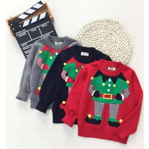 2020 0-6Y Toddler Baby Girl Boy Xmas Sweater Cartoon Clown Long Sleeve Knited Top Winter Fall Festival Clothes Pullovers