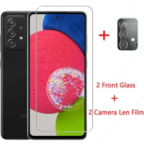 4-in-1 For Glass Samsung Galaxy A52s 5G Tempered Glass for Samsung Galaxy A52s A12 A22 A32 A52 M32 Film Camera Screen Protector
