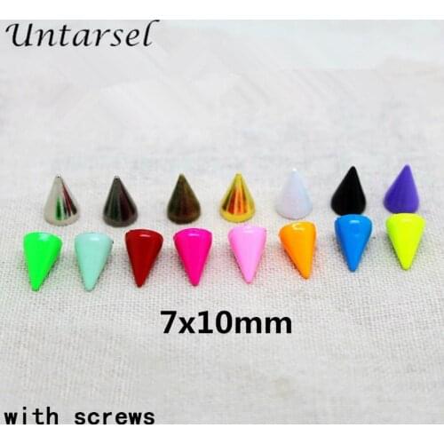 7*10mm Colorful Punk Bullet Spike Cool Summer Screwback Rivet Gold Studs For Clothing DIY Leathercraft Ornament Shoes Accessorie