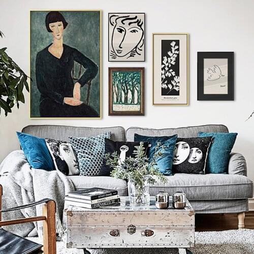 Abstract Minimalist Style Portrait Canvas Print Painting Poster Wall Pictures Living Room Home High Definition Decor Unstretched