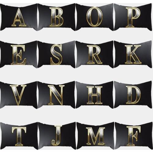 Black Gold Cushion Cover 30x50 Polyester Sofa Cushions Pillowcase Decorative Throw Pillows Cover Nordic Home Decor Pillow cases