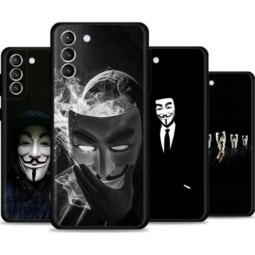 TPU Case for Samsung Galaxy S20 S21 Ultra S20 FE 5G S10 Lite S10e S7 S8 S9 S10 Plus Soft Back Phone Cover Anonymous Mask