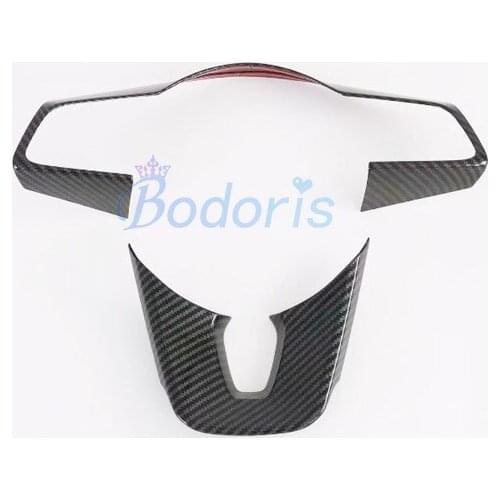 For KIA SELTOS 2019 2020 Interior Carbon Fiber color Steering Wheel Decorative Strips Cover Moulding Trim Stickers Accessories