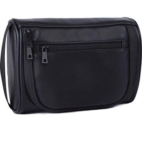 PU Leather Travelling Cosmetic Wash Bag Waterproof Men Women Makeup Toiletry Organizer Necessaries Big Capacity Shaving Handbag