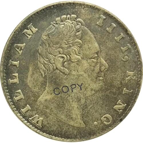 India Coins William IIII 1840 British East India Company One Rupee Cupronickel Plated Silver Copy Coin