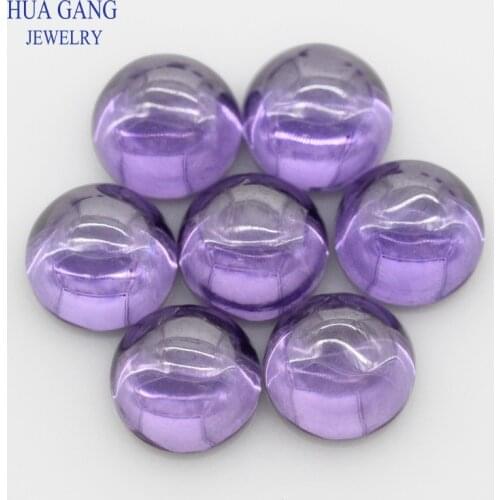 Purple Cubic Zirconia Stone Round Shape Cabochon Cut Flat Back Loose CZ Stone Synthetic Gems For Jewelry 4mm 6mm Free Shipping