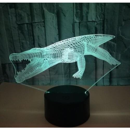 Crocodile 3d Night Lamp Colorful Touch Remote Control Led Visual Desk Lamp Gift Atmosphere Small Lighting Table Lamps