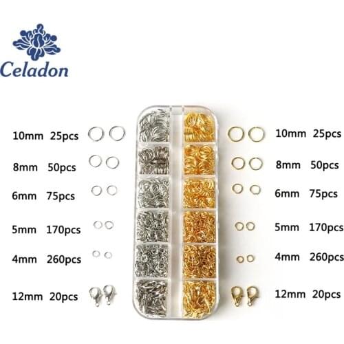 4/5/6/8/10/12mm Circle rings DIY Jewelry Findings Beads Kit for Jewelry Making for DIY Necklace Jewelry Crafts Split Jump Rings