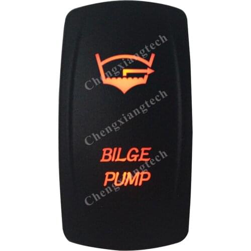Marine Grade Waterproof IP66 BILGE PUMP Rocker Switch AMBER Led lamp 5 Pin ON/OFF SPST DC12V 24V