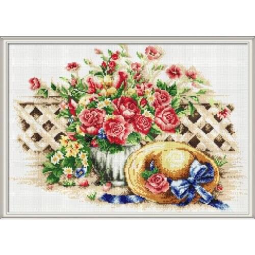 Sweet flower hat Diamond painting cross stitch kit Square Round Drill stitching embroidery DIY handmade needlework