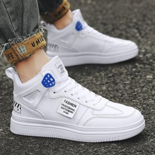 Youth White Red Mens Sneaker Trend High Top Platform Shoes Men Spring Designer Vulcanized Shoes Elegant Brand Men Sneakers