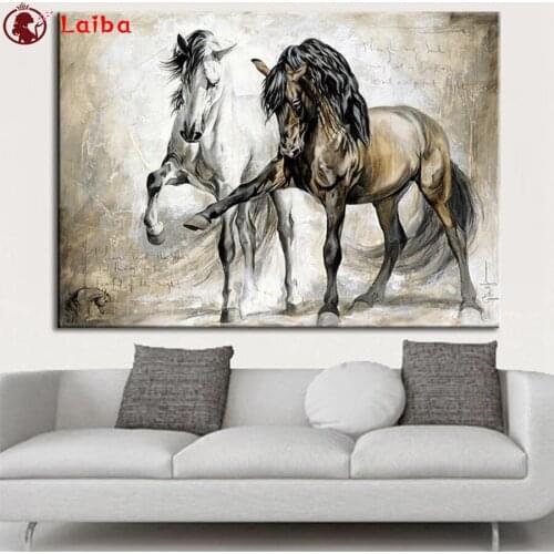 Full square round drill set Abstract animal art, painted horse diy diamond painting 5d diamond mazayka embroidery room decor