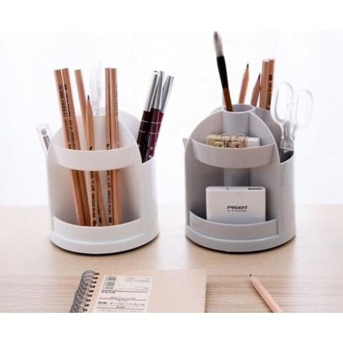 Desk Organizer Plastic Compartment Pencil Holder Multi-function Stationery Storage Box Creative Office Accessories Pen Stand