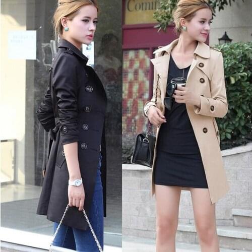 New 2021 spring coat women slim overcoat medium-long sashes trench coat women casual trench coat for women H337
