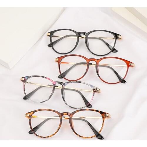 New Fashion Unisex Round Frame Flat Mirror Glasses Metal Optical Spectacle Ultralight Vintage Eyeglasses Eyewear Accessories