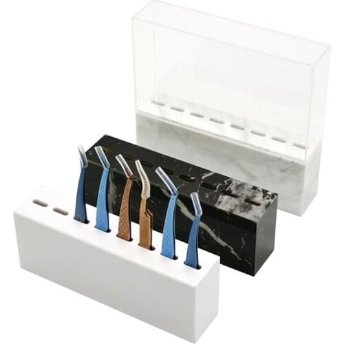Q1QD 8 Holes Acrylic Eyelash Tweezers Storage Rack Eyelash Extension Tools Organizer