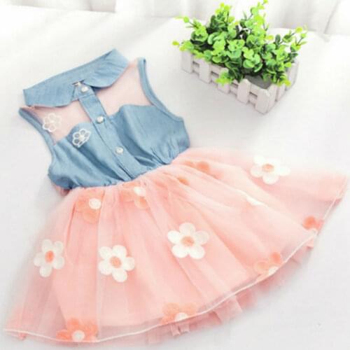 Baby Girl Dress 2019 Summer New European and American Fashion Baby Above Knee Dress Girls Print Big Bow Tie Princess Dress