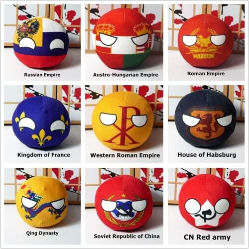 9-20cm Polandball Plush Doll Country Ball Anime Short Stuffed Plush Doll Mini Pillow Bag Pendant Keyring Toy Gift